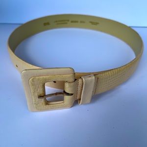 Vintage Pale Pink Leather Big Buckle Belt